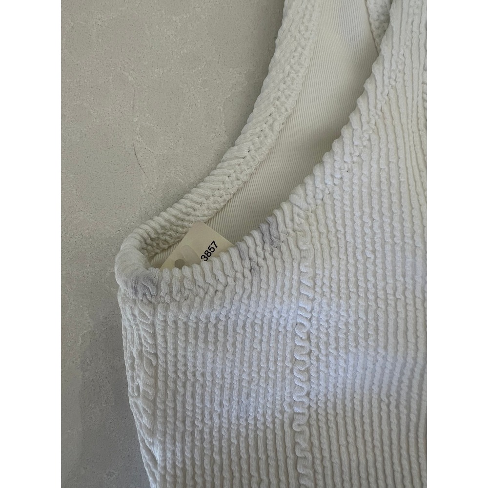 NWT Aerie White Textured Cable Knit Scoop Bikini Set Beachy Minimalist Vacation - Picture 12 of 12